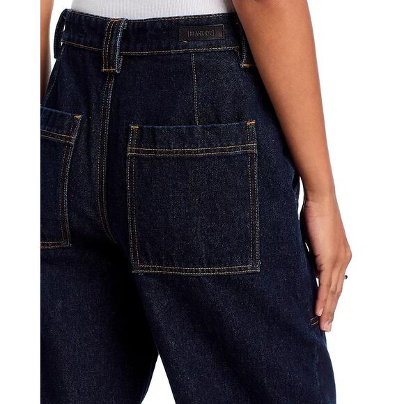 BlankNYC Women Deep Down Dark Wash Denim Wide Leg Utility Jeans Size 25 - Picture 6 of 6